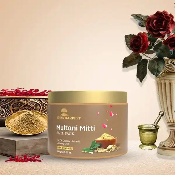 Multani Mitti Face Pack for Radiant Glow - 100gm - Veda Harvest