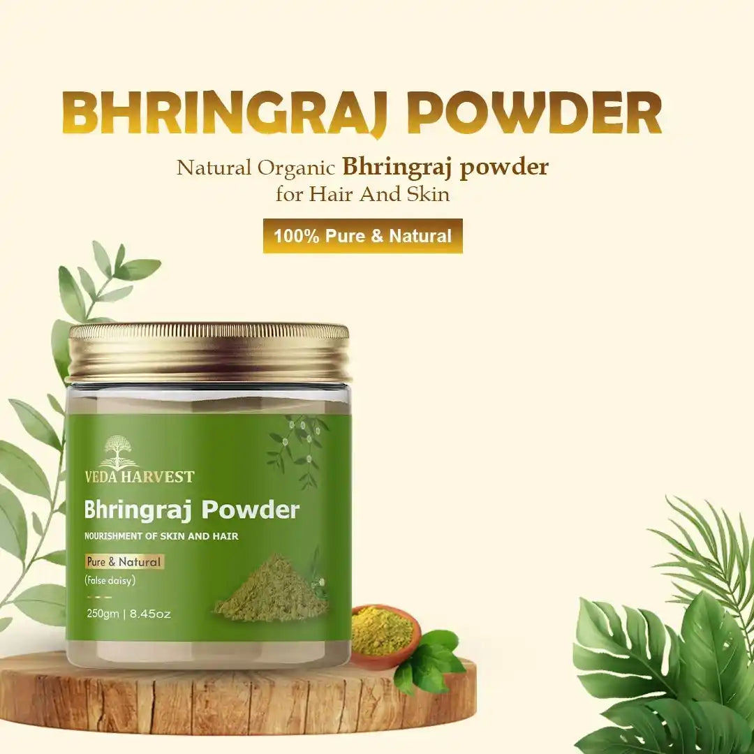 Organic Bhringraj Powder for Hair Growth – 250gm - Veda Harvest