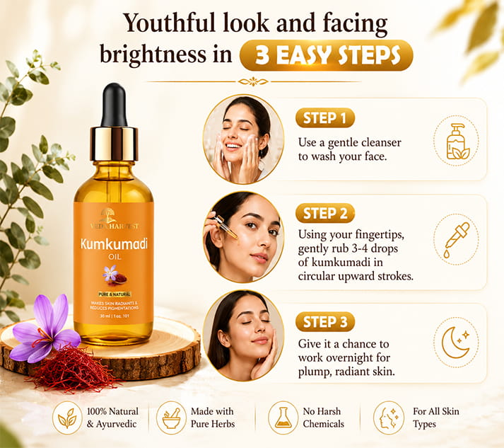 kumkumadi Tailam Face Oil For Glowing Skin - 30ml