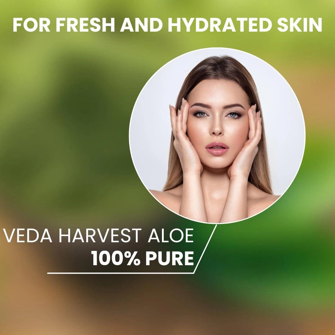 Aloe Vera Gel For All Skin and Hair Types - Veda Harvest 