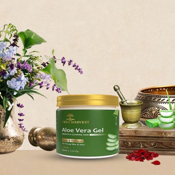Aloe Vera Gel For All Skin and Hair Types - Veda Harvest 