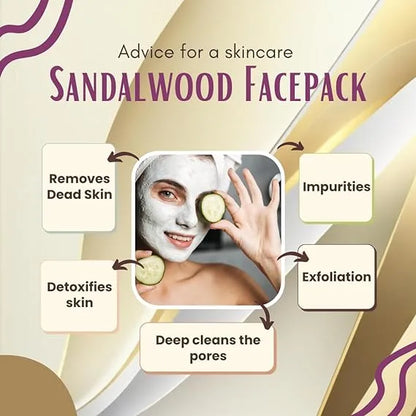 Sandalwood Face Pack for Glowing Skin – 100gm - Veda Harvest 