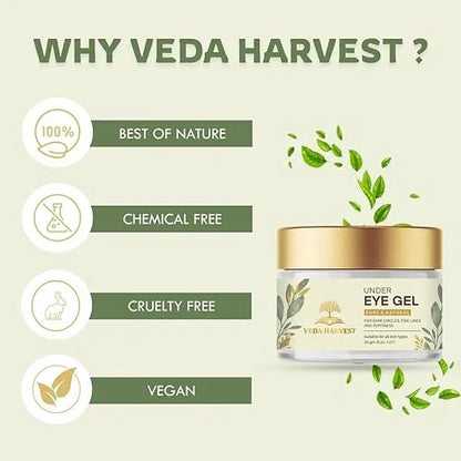 Revitalizing Under Eye Gel for Fresh & Bright Eyes – 30gm - Veda Harvest 