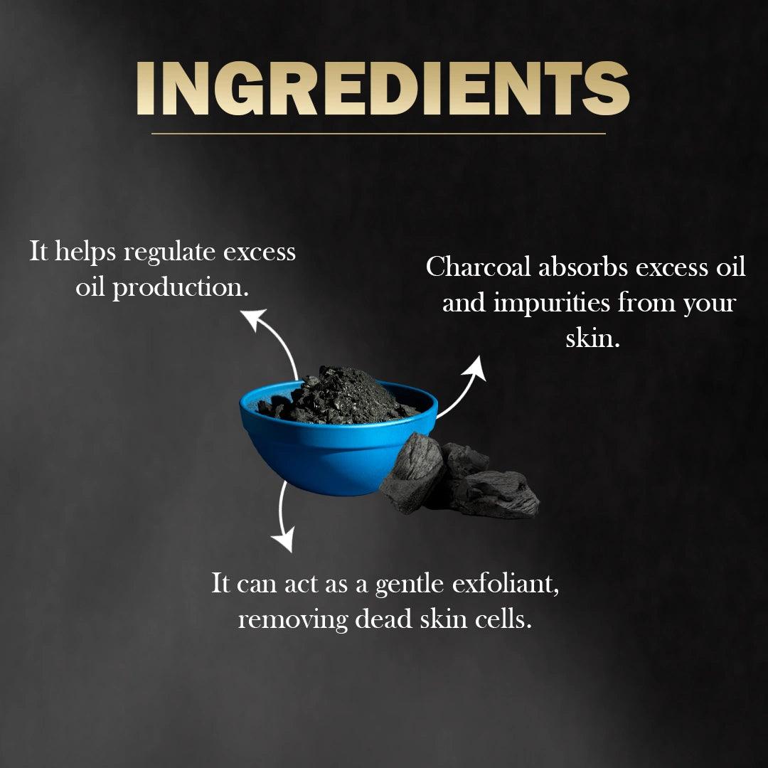 Charcoal Face Pack for Skin Detox - 100gm - Veda Harvest 