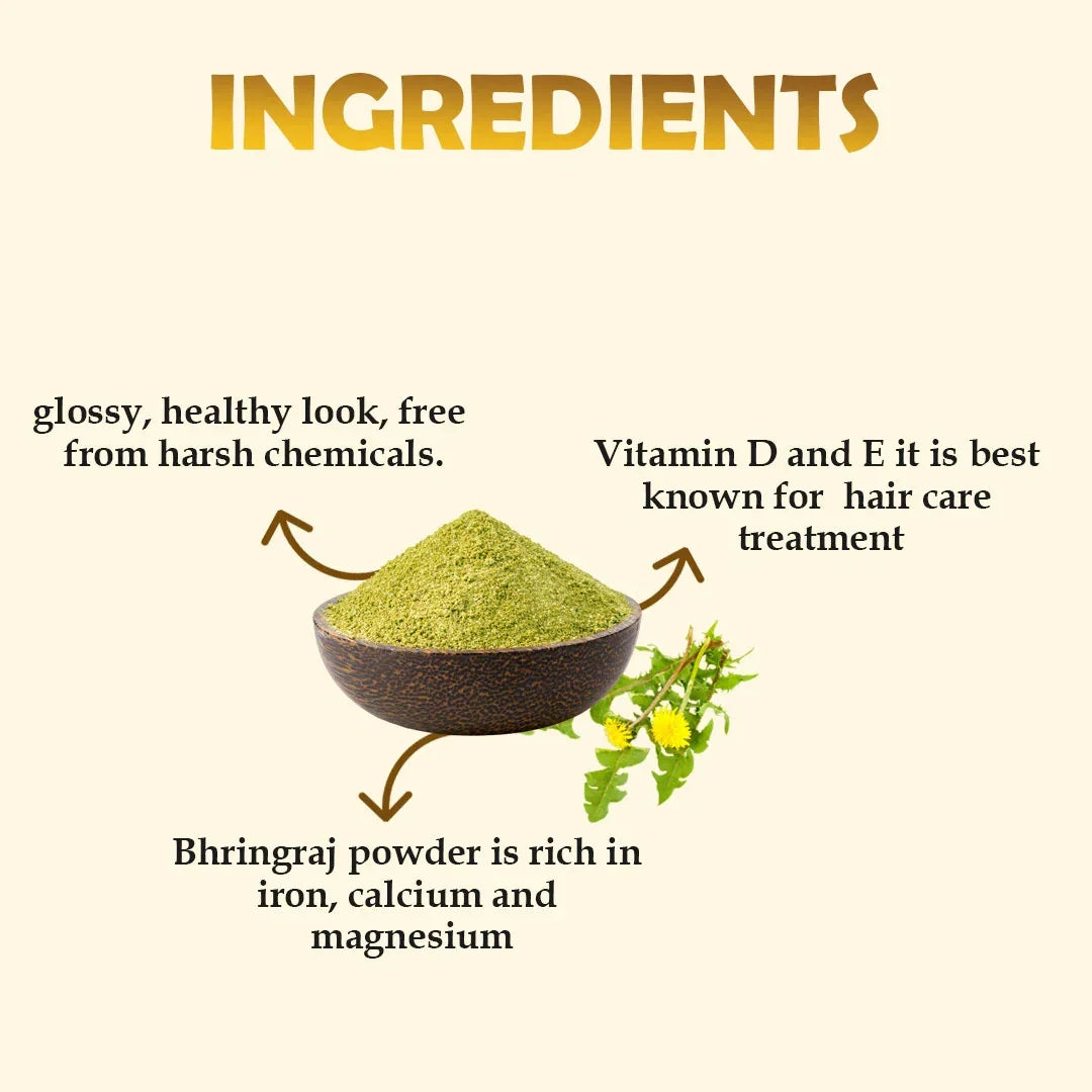 Organic Bhringraj Powder for Hair Growth – 250gm - Veda Harvest 