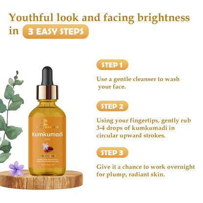 kumkumadi Tailam Face Oil For Glowing Skin - 30ml - Veda Harvest 