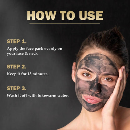 Charcoal Face Pack for Skin Detox - 100gm - Veda Harvest 