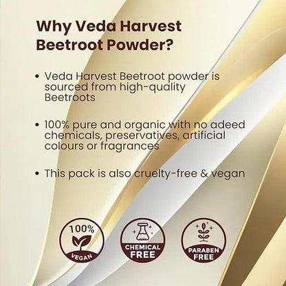 Beetroot Powder For Face - 250gm - Veda Harvest 