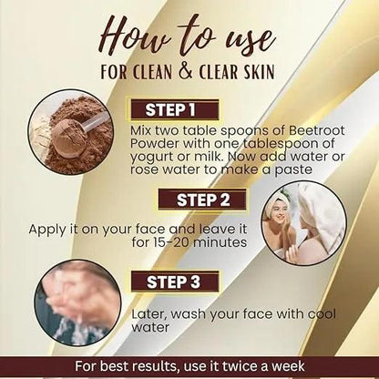 Beetroot Powder For Face - 250gm - Veda Harvest 