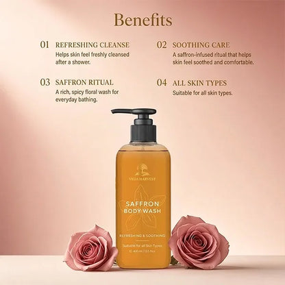 Saffron Body Wash Shower Gel for Women and Men – 400ml