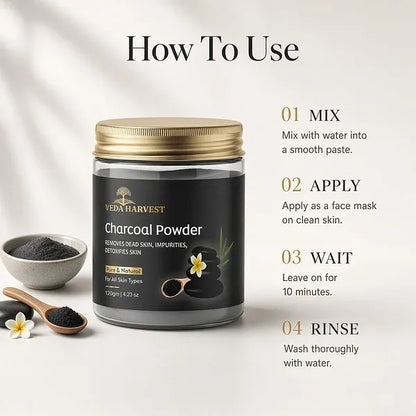 Veda Harvest Natural Activated Charcoal Powder – 250gm – image 3