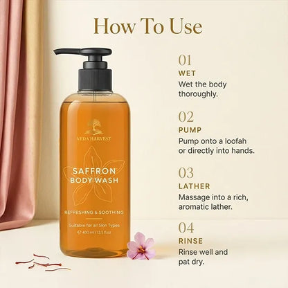 Saffron Body Wash Shower Gel for Women and Men – 400ml