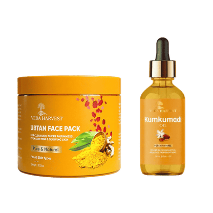 Veda Harvest Kumkumadi Oil + Ubtan Face Pack combo