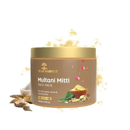 Multani Mitti Face Pack for Radiant Glow - 100gm - Veda Harvest 