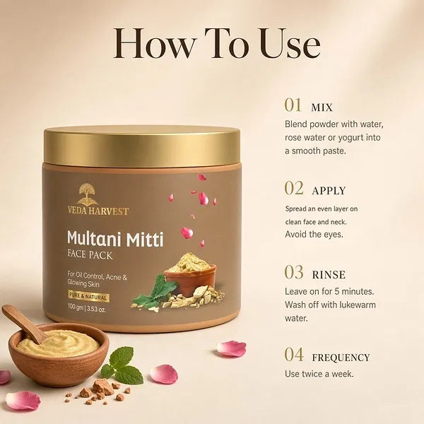 Veda Harvest Multani Mitti Face Pack – 100gm – image 3