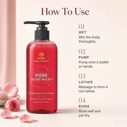 Veda Harvest Rose Body Wash Shower Gel – 400ml – image 3