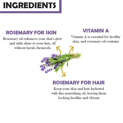 Rosemary Essential Oil for Hair & Skin Care – 30ml - Veda Harvest 