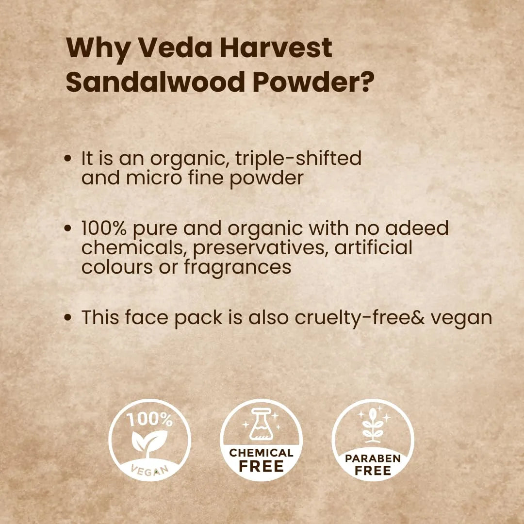 Sandalwood Powder for Glowing Skin & Detan – 300gm - Veda Harvest 