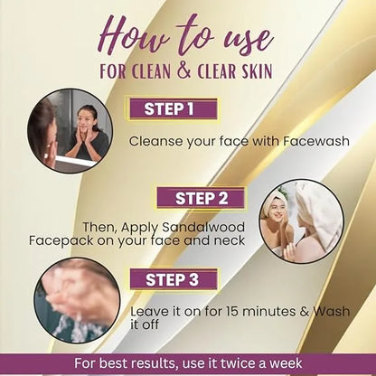 Sandalwood Face Pack for Glowing Skin – 100gm - Veda Harvest 