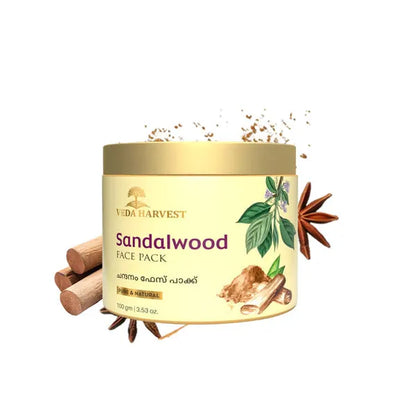 Sandalwood Face Pack for Glowing Skin – 100gm - Veda Harvest 