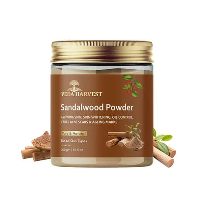 Sandalwood Powder for Glowing Skin & Detan – 300gm - Veda Harvest 