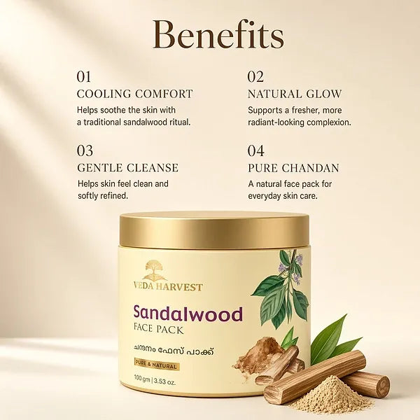 Veda Harvest Sandalwood Face Pack – 100gm – image 4
