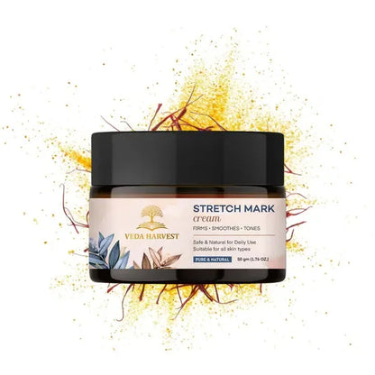 Natural Stretch Mark Cream for Women & Men - 50gm - Veda Harvest 