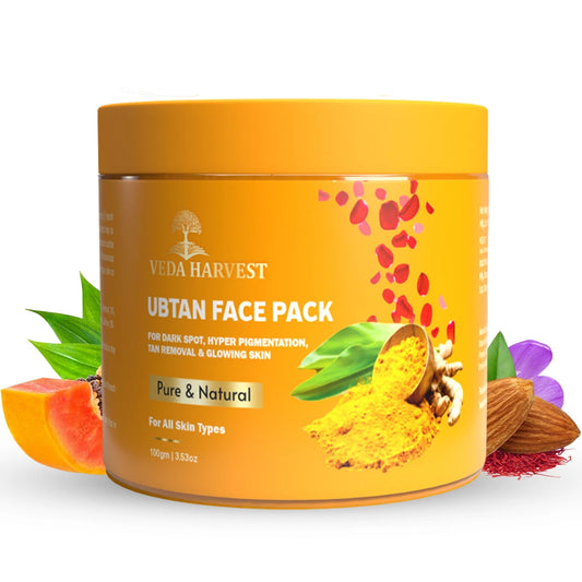 Ubtan Face Pack for Glowing Skin & Tan Removal – 100gm - Veda Harvest 