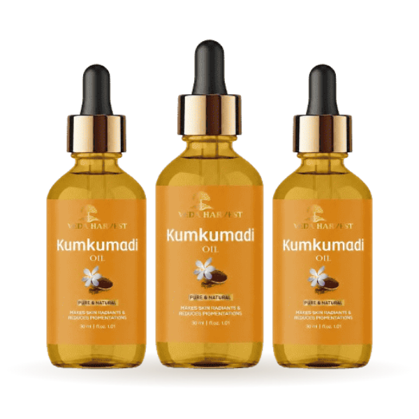 Veda Harvest Kumkumadi Tailam Face Oil – Pack of 3 (90ml)