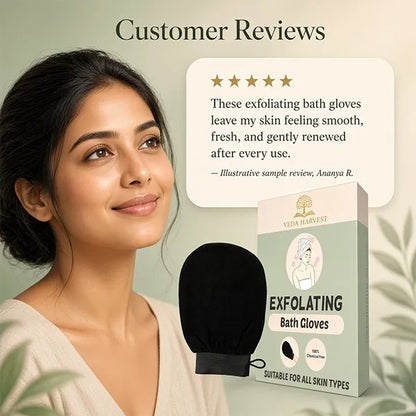 Exfoliating Bath Glove – Pure Viscose Body Scrub Mitt for Dead Skin & Tan