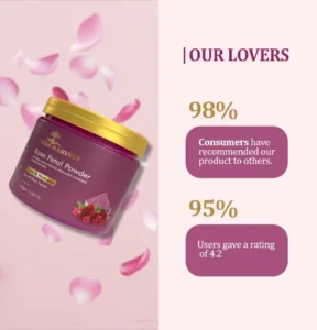 highly rated rose petal powder, customers recommended powder, 4.2 rating rose petal powder